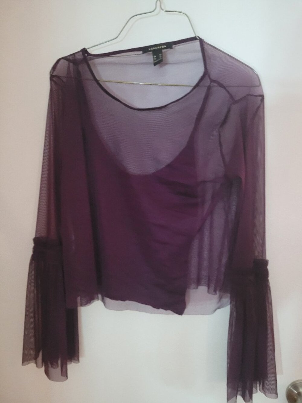 Purple See through sheer Top
